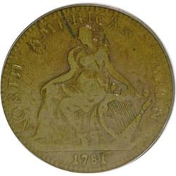 1781 TOKEN North American Token VF20 PCGS