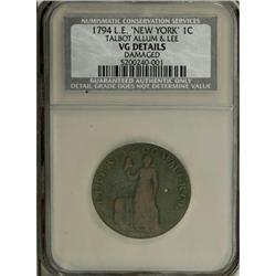1794 1C Talbot, Allum & Lee Cent, NEW YORK VG8 CSN
