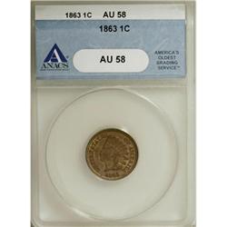 1863 1C AU58 ANACS