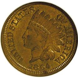 1864 1C Bronze No L Brown MS65 NGC