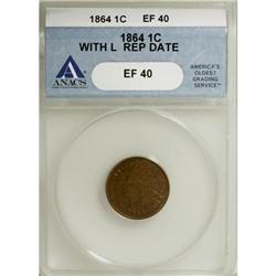 1864 1C L On Ribbon XF40 ANACS