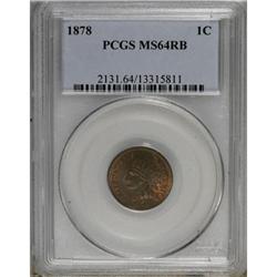 1878 1C Red and Brown MS64 PCGS