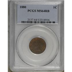 1880 1C Red and Brown MS64 PCGS