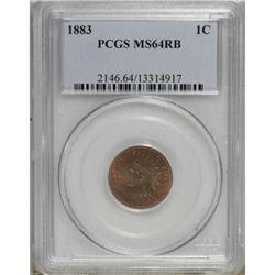 1883 1C Red and Brown MS64 PCGS