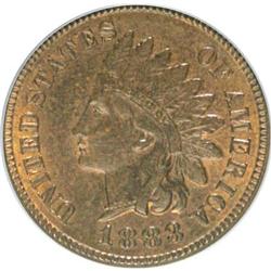 1883 1C Red and Brown MS64 PCGS