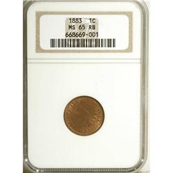 1883 1C Red and Brown MS65 NGC