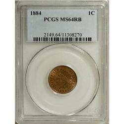 1884 1C Red and Brown MS64 PCGS