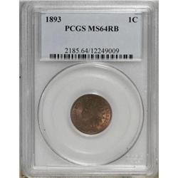 1893 1C Red and Brown MS64 PCGS