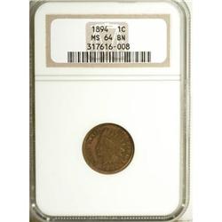 1894 1C Brown MS64 NGC