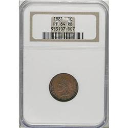 1881 1C Red and Brown PR64 NGC