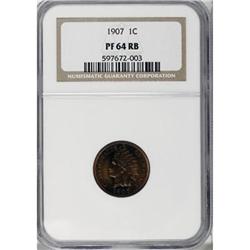 1907 1C Red and Brown PR64 NGC