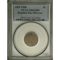 1909 1C VDB DDO Brown MS62 PCGS