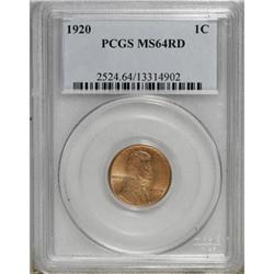 1920 1C Red MS64 PCGS