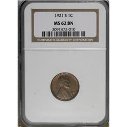 1921-S 1C Brown MS62 NGC