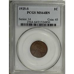 1925-S 1C Brown MS64 PCGS