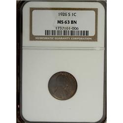 1926-S 1C Brown MS63 NGC