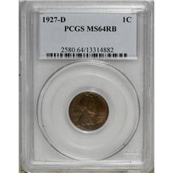 1927-D 1C Red and Brown MS64 PCGS