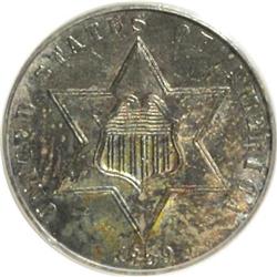 1859 3CS MS64 PCGS
