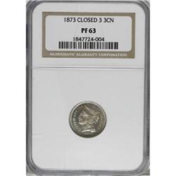 1873 3CN Closed 3 PR63 NGC