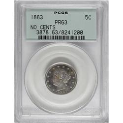 1883 5C No Cents PR63 PCGS