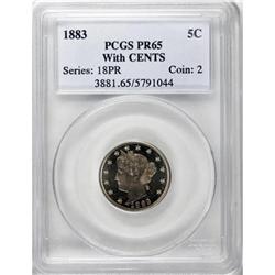 1883 5C With Cents PR65 PCGS