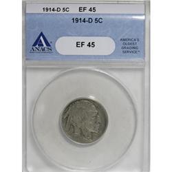 1914-D 5C XF45 ANACS