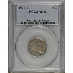 1919-S 5C AU58 PCGS
