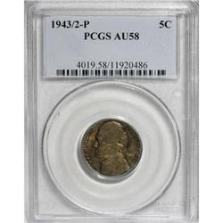 1943/2-P 5C AU58 PCGS