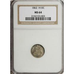 1862 H10C MS64 NGC