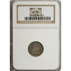1847 10C AU58 NGC