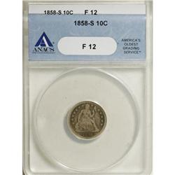 1858-S 10C F12 ANACS