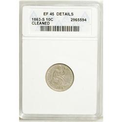 1863-S 10C XF45 ANACS