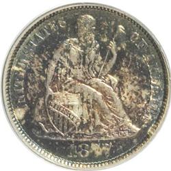 1877-CC 10C AU58 PCGS