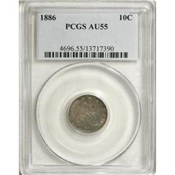 1886 10C AU55 PCGS