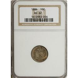 1886 10C MS62 NGC