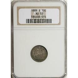1889-S 10C AU53 NGC
