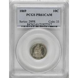 1869 10C Cameo PR61 PCGS