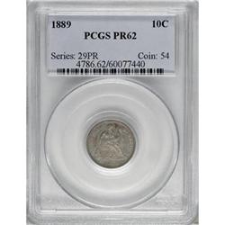 1889 10C PR62 PCGS