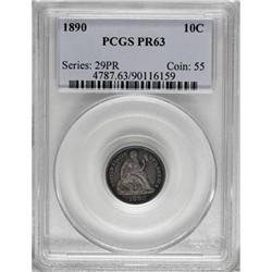 1890 10C PR63 PCGS