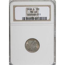 1908-S 10C MS63 NGC