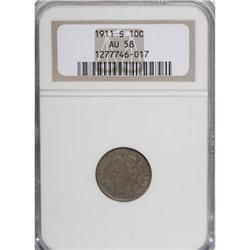 1911-S 10C AU58 NGC
