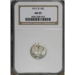 1917-D 10C AU55 NGC