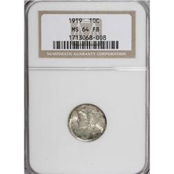 1919 10C Full Bands MS64 NGC