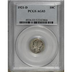 1921-D 10C AG3 PCGS