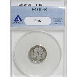 1921-D 10C F15 ANACS