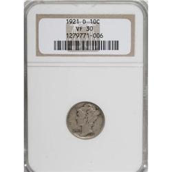 1921-D 10C VF30 NGC