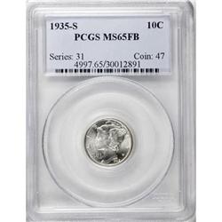1935-S 10C Full Bands MS65 PCGS