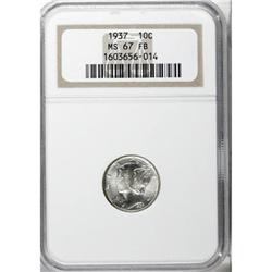 1937 10C Full Bands MS67 NGC
