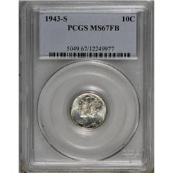 1943-S 10C Full Bands MS67 PCGS