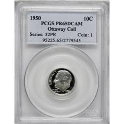 1950 10C Deep Cameo PR65 PCGS
